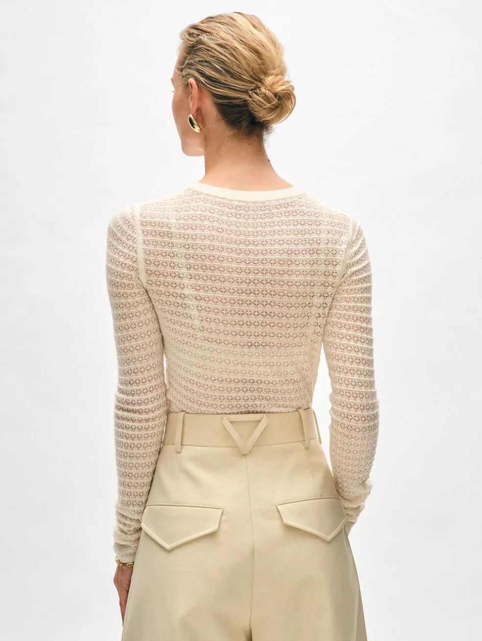 superfine merino lace stitch top